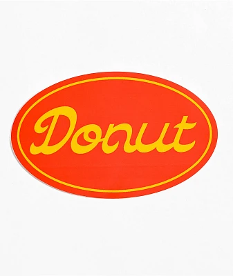 Donut Oval Script Red Sticker