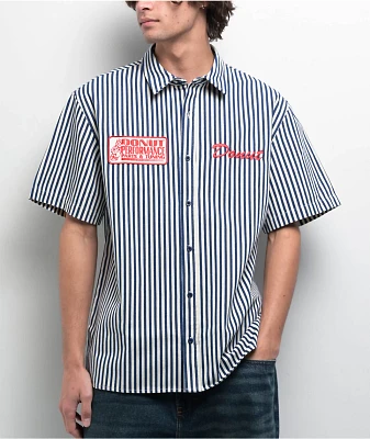 Donut Performance Parts White & Blue Work Shirt