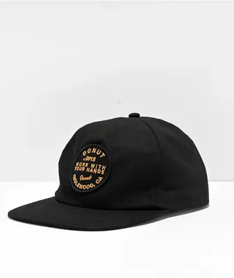 Donut Work With Your Hands Black Snapback Hat