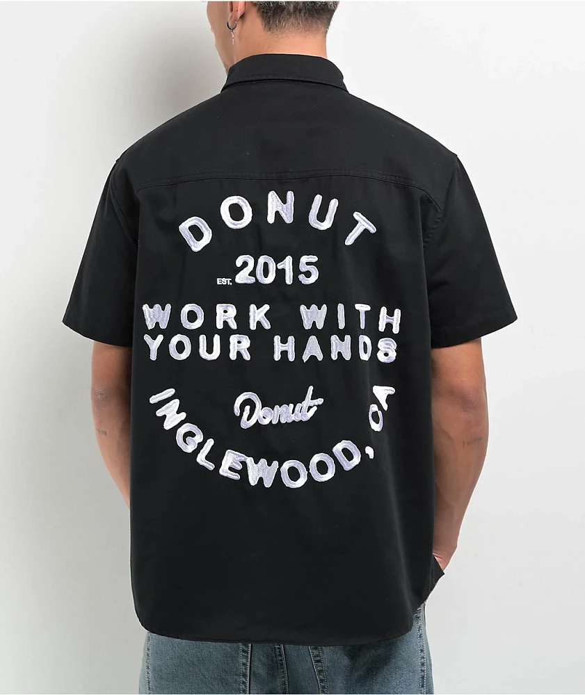 Donut Work With Your Hands Black Work Shirt