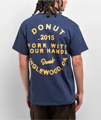Donut Work With Your Hands Navy Blue T-Shirt