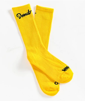 Donut Yellow Crew Socks