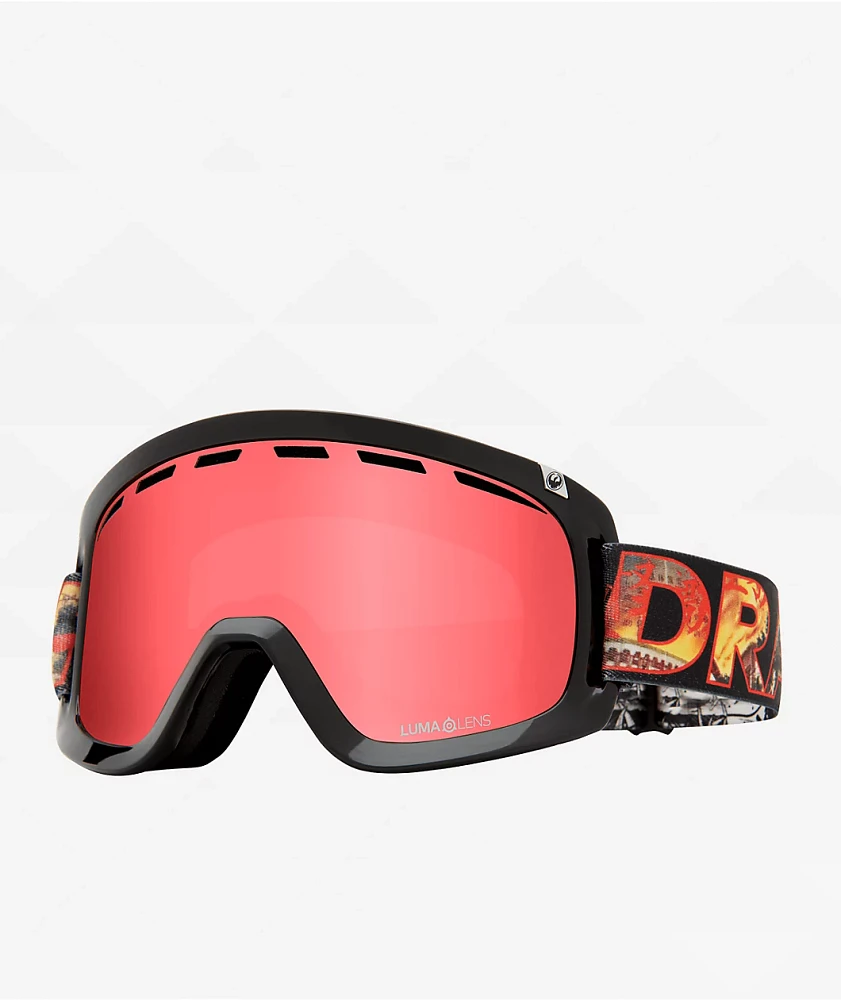 Dragon D1 OTG Klash & Red Ion Snowboard Goggles