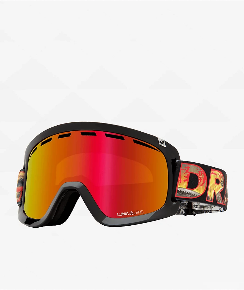 Dragon D1 OTG Klash & Red Ion Snowboard Goggles