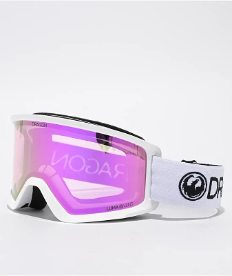 Dragon DX3 OTG White & Pink Ion Snowboard Goggles