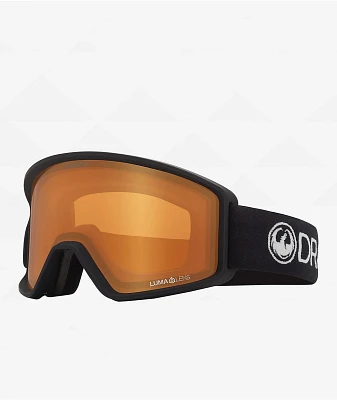 Dragon DXT OTG Black & Lumalens Amber Snowboard Goggles