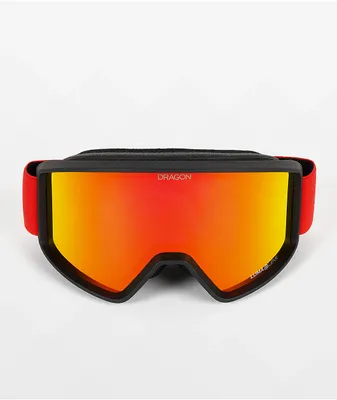 Dragon DXT OTG Saffron & Red Ion Snowboard Goggles