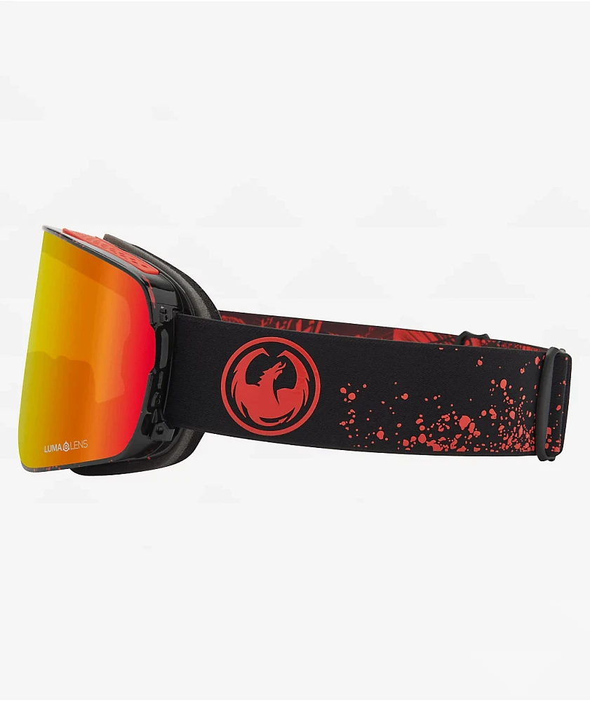 Dragon NFX2 Kaiju, Red Ion, & Light Rose Snowboard Goggles