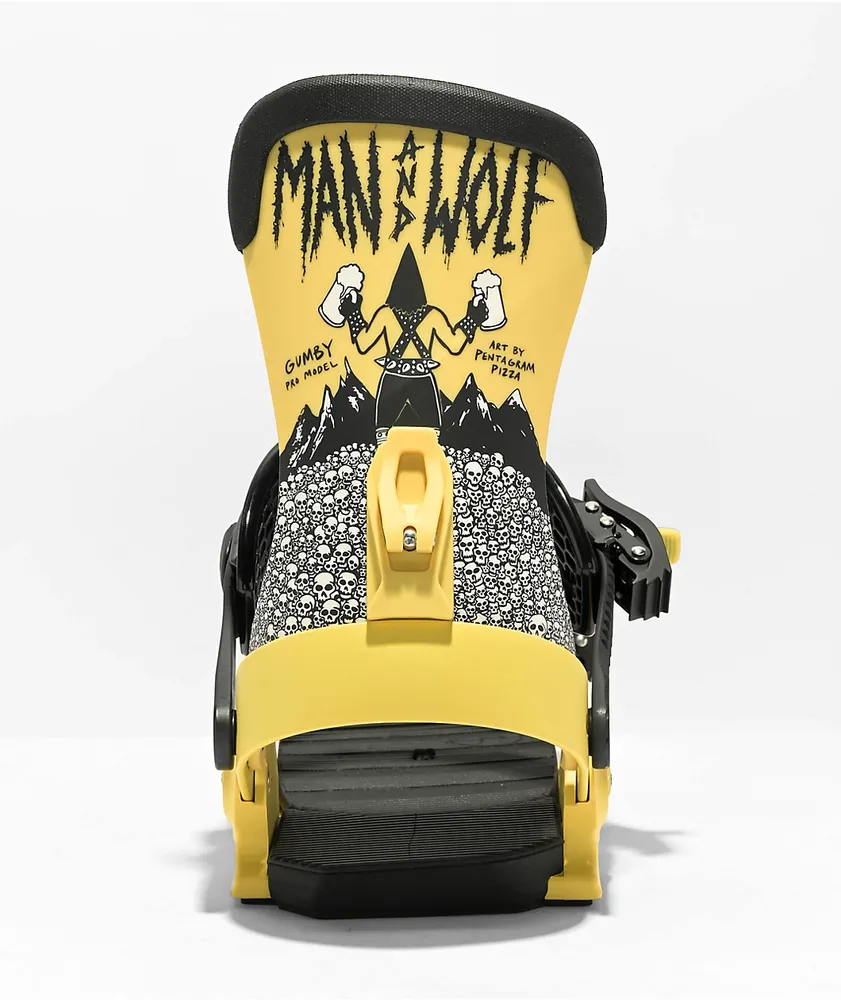 Drake x Man & Wolf Fifty Yellow Snowboard Bindings