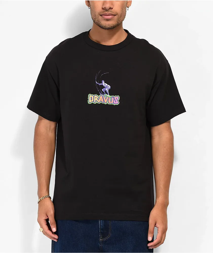 Dravus 80s Surf Black T-Shirt