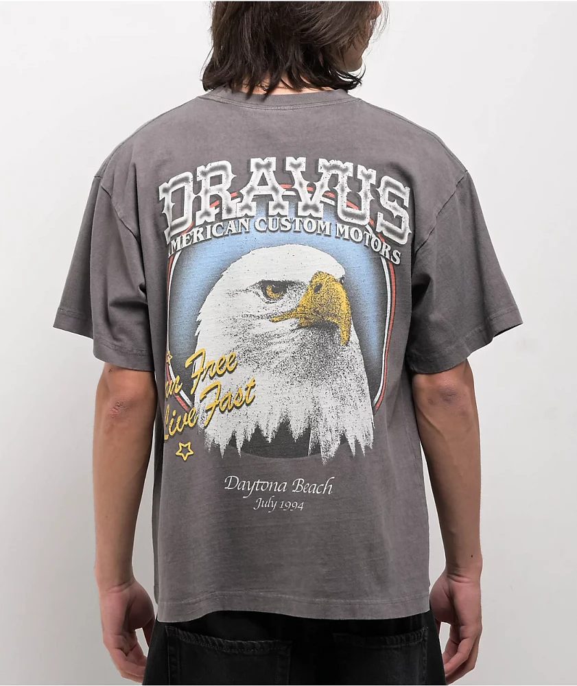 Dravus Americana Grey Wash T-Shirt