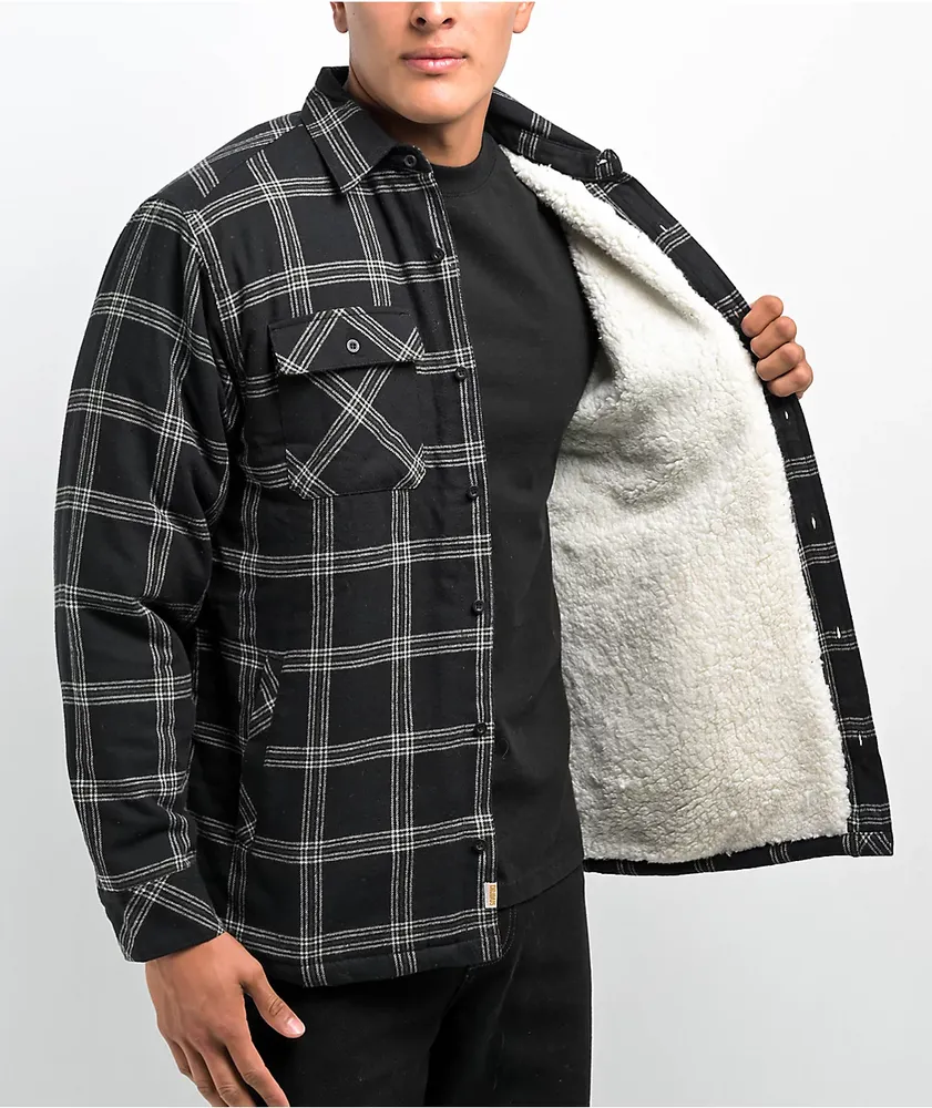 Dravus Black Sherpa Flannel Jacket