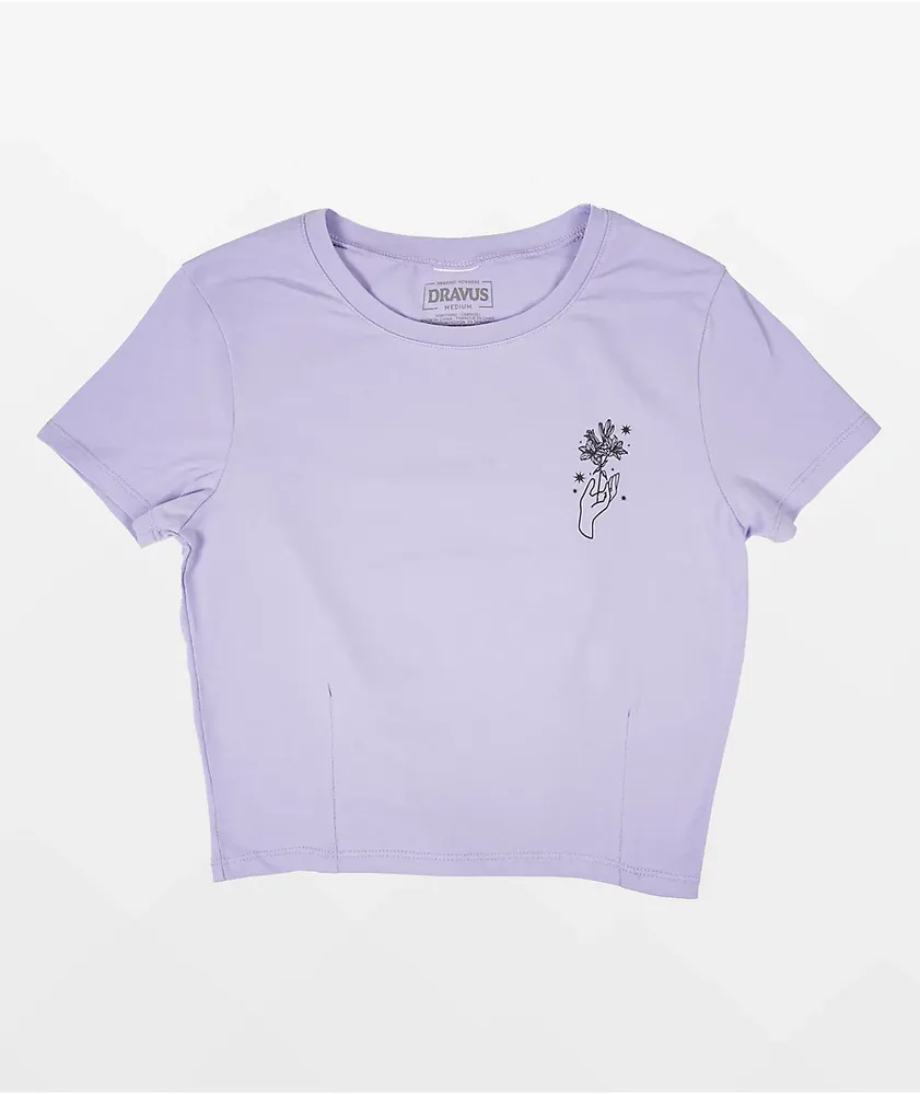 Dravus Bloom Handed Lavender Crop T-Shirt