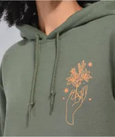 Dravus Bloom Hands Olive Green Hoodie