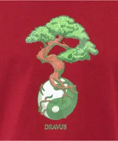 Dravus Bonsai Peace Maroon T-Shirt