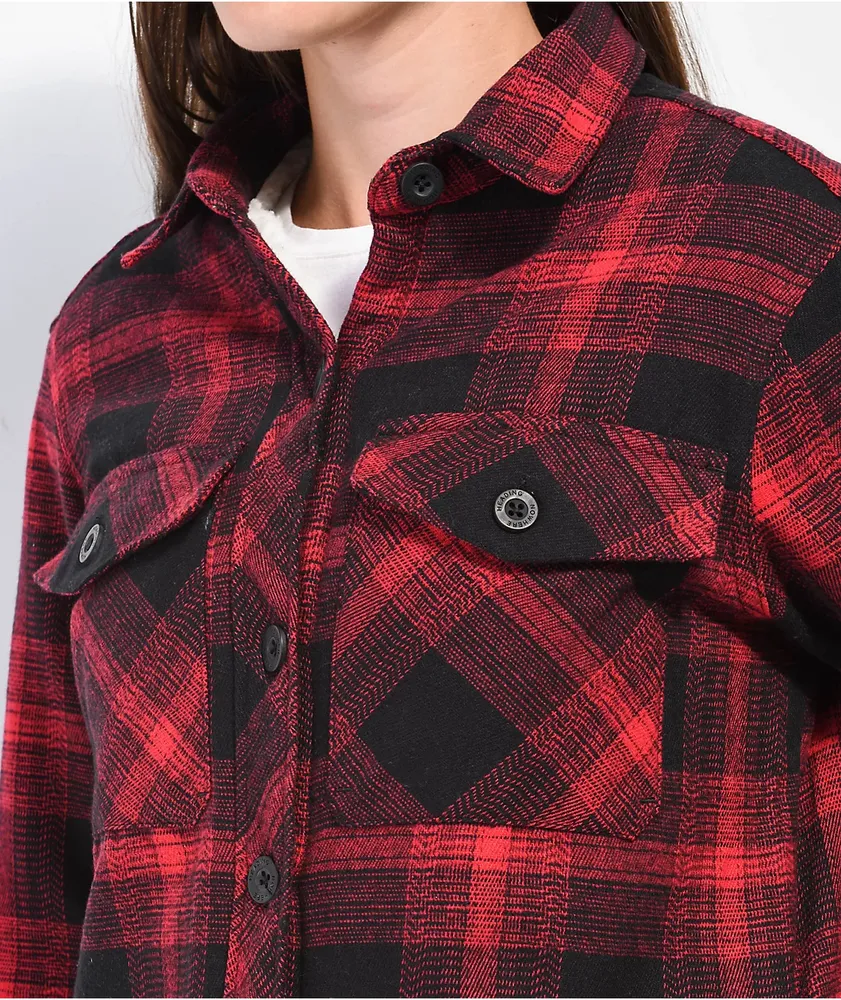Dravus Cairn Red & Black Sherpa Flannel Shirt