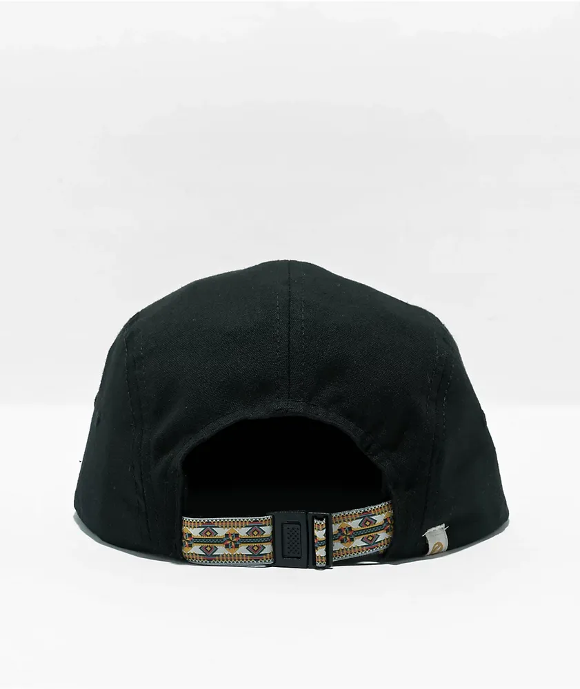 Dravus Catch Black Canvas 5 Panel Strapback Hat