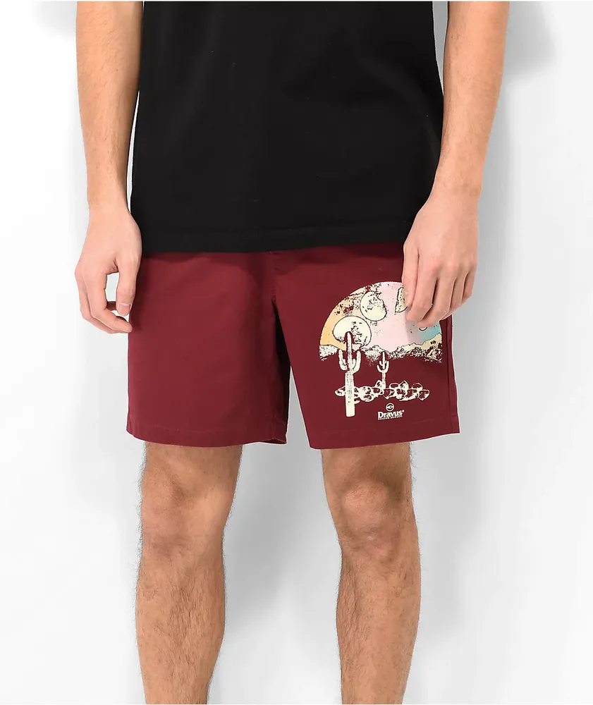 Dravus Feat Burgundy Shorts