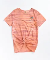 Dravus Joane Road To Nowhere Coral Tie Dye T-Shirt