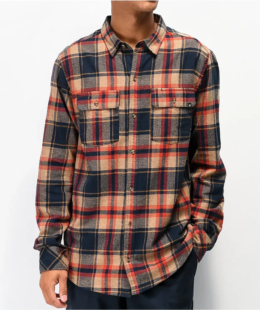 Dravus Jubal Navy & Tobacco Flannel Shirt