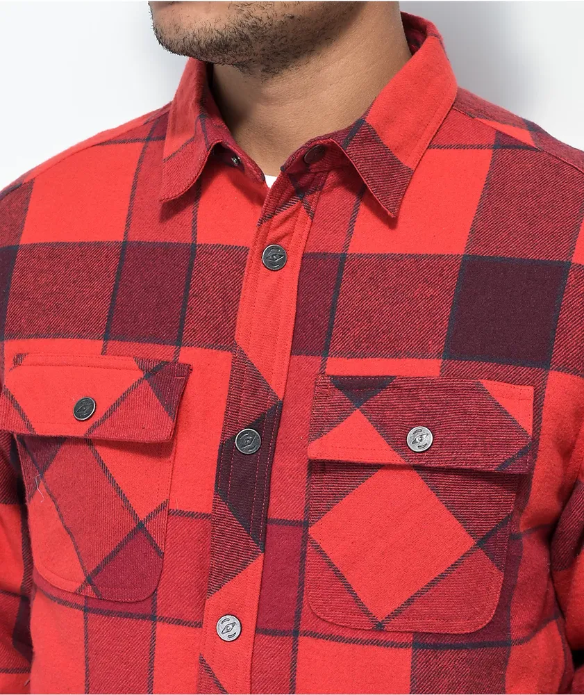 Dravus Quilt Red Plaid Flannel Jacket