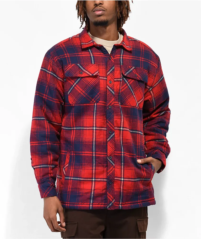 Dravus Red Sherpa Flannel Shacket