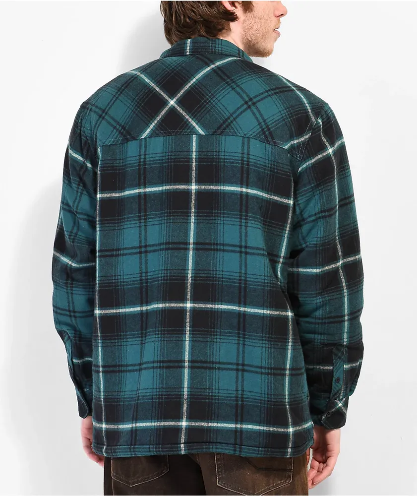 Dravus Sherpa Green & Black Flannel Shirt