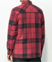 Dravus Smokey Red & Black Plaid Sherpa Flannel Shirt