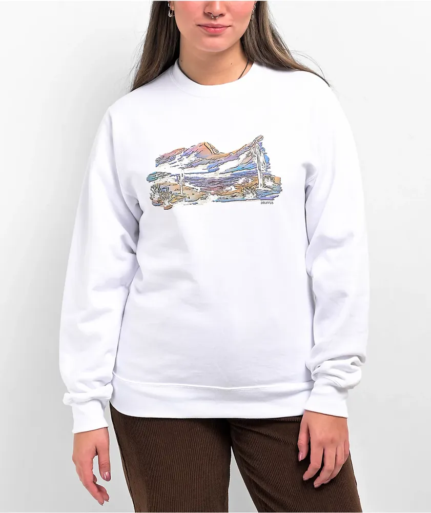 Dravus Stranded White Crewneck Sweatshirt