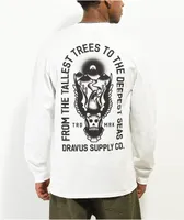 Dravus Tall Trees White Long Sleeve T-Shirt