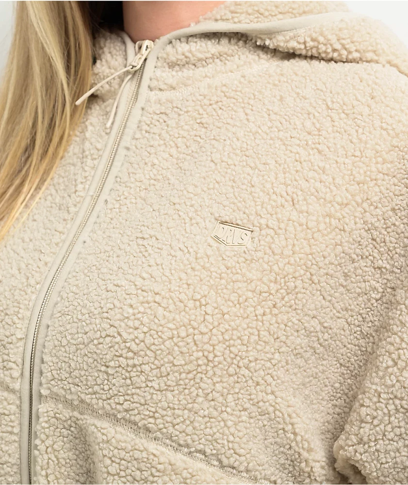 Dravus Vista Beige Sherpa Zip Hoodie