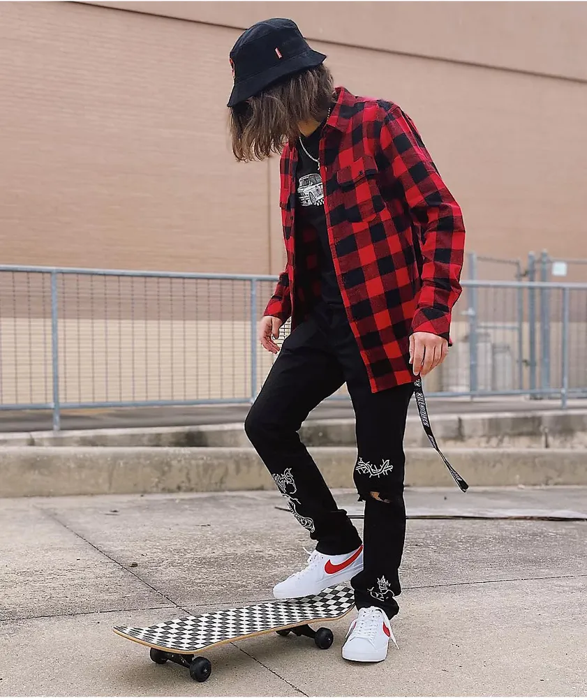 Dravus Willard Red & Black Flannel Shirt