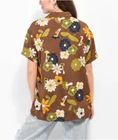 Dravus Zaedia Mushroom Brown Short Sleeve Button Up Shirt