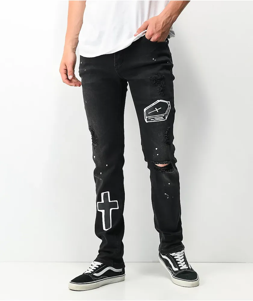 Dript Denim D.1004 Doodle Dream Black Skinny Jeans