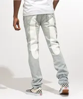 Dript Denim D.211 White Paint Blue Skinny Jeans