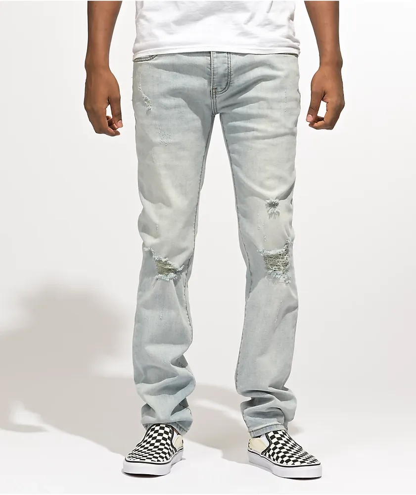 Dript Denim D.211 White Paint Blue Skinny Jeans
