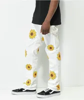 Dript Denim Sunflower White Carpenter Skinny Jeans