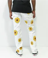 Dript Denim Sunflower White Carpenter Skinny Jeans