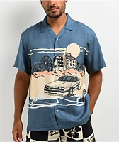 Duvin Beachfront Design Short Sleeve Button Up Shirt