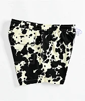 Duvin Cow Print Black & White Board Short