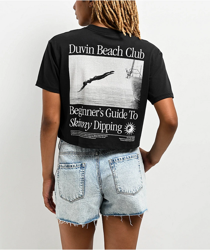 Duvin Skinny Dippin Black Crop T-Shirt