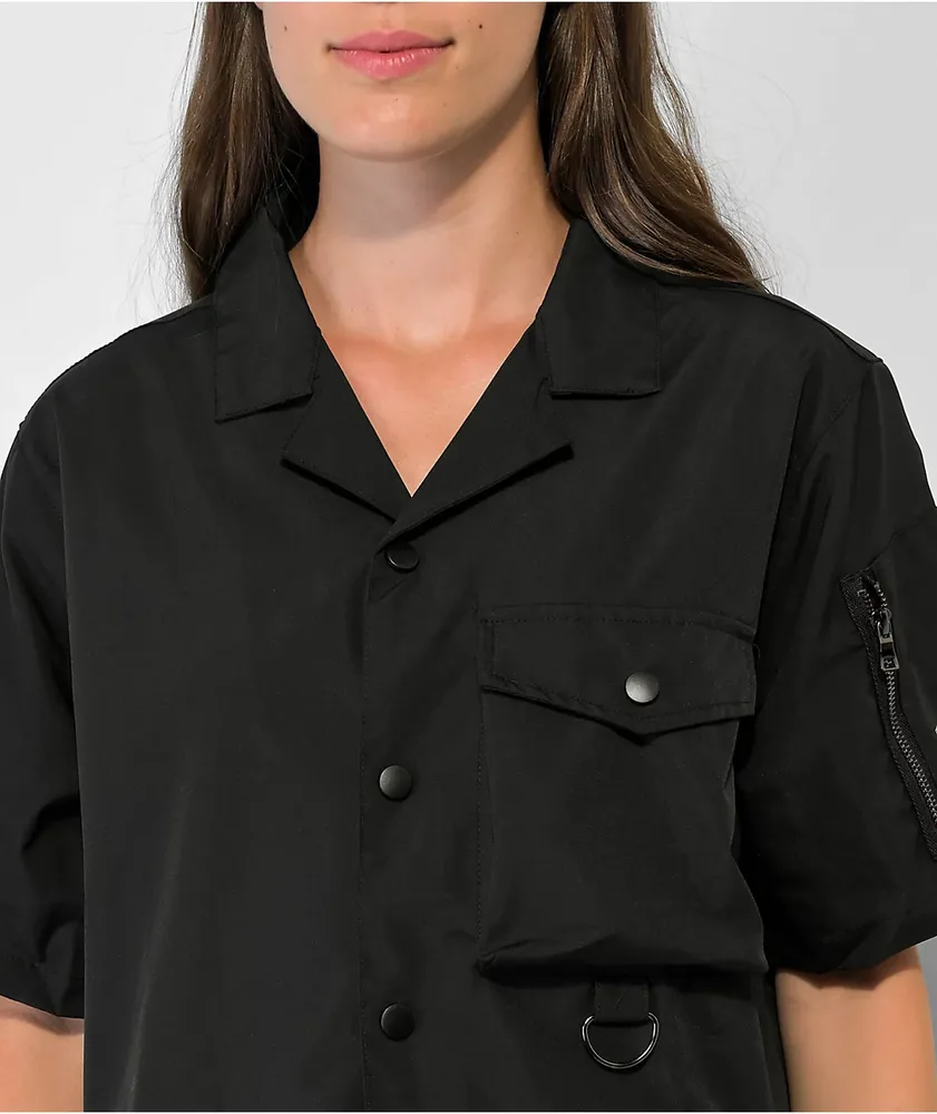 EPTM Black Short Sleeve Button Up Shirt