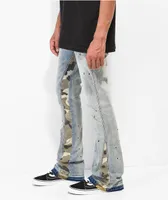 EPTM Camo & Light Blue Flare Denim Jeans