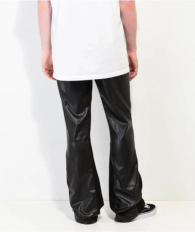 High Rise Vegan Leather '70s Flare Pants