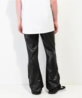 EPTM Jalen Black Vegan Leather Flare Pants 