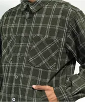 EPTM Slit Dark Olive Flannel Shirt