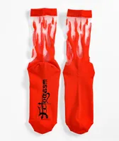 Ectogasm Sheer Flame Red Crew Socks