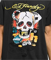 Ed Hardy Ace Skull Charcoal T-Shirt