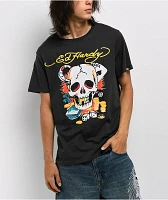 Ed Hardy Ace Skull Charcoal T-Shirt