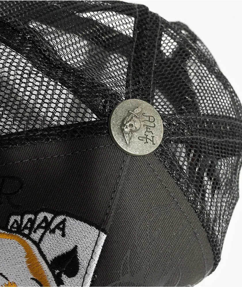 Ed Hardy Ace Skull Charcoal Trucker Hat